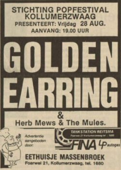 Golden Earring show ad August 28 1992 Kollumerzwaag - Feesttent